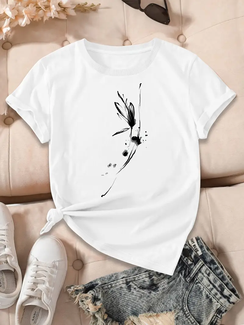 Yuvarlak Yaka Dokuma Slim Fit Beyaz T-Shirt