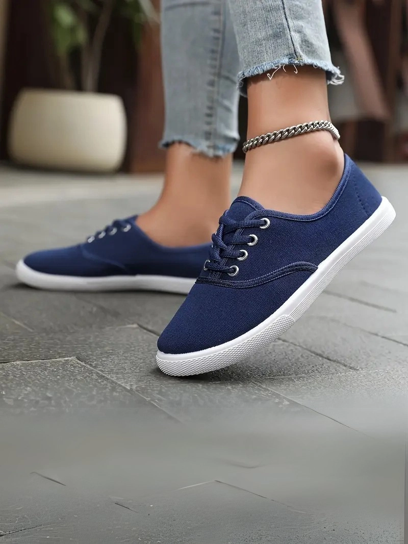 Düşük Tabanlı Bağcıklı Hafif ve Rahat Günlük Kullanım İçin Sarı Kadın Sneaker