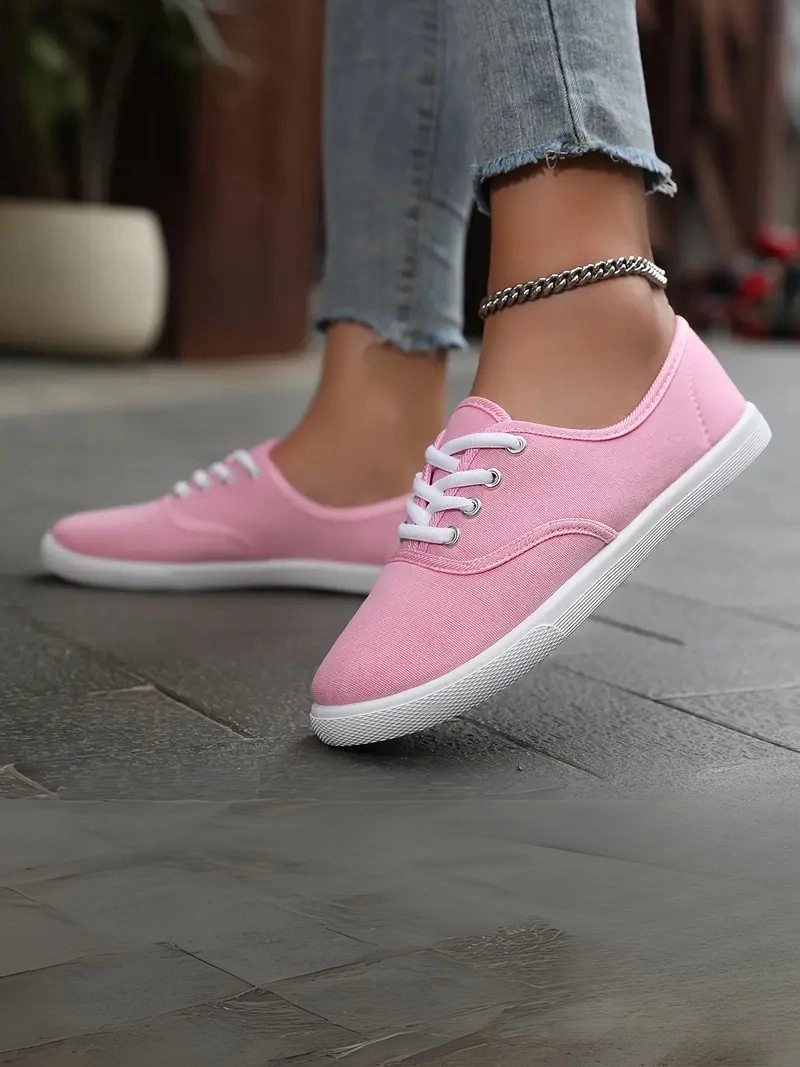 Düşük Tabanlı Bağcıklı Hafif ve Rahat Günlük Kullanım İçin Sarı Kadın Sneaker