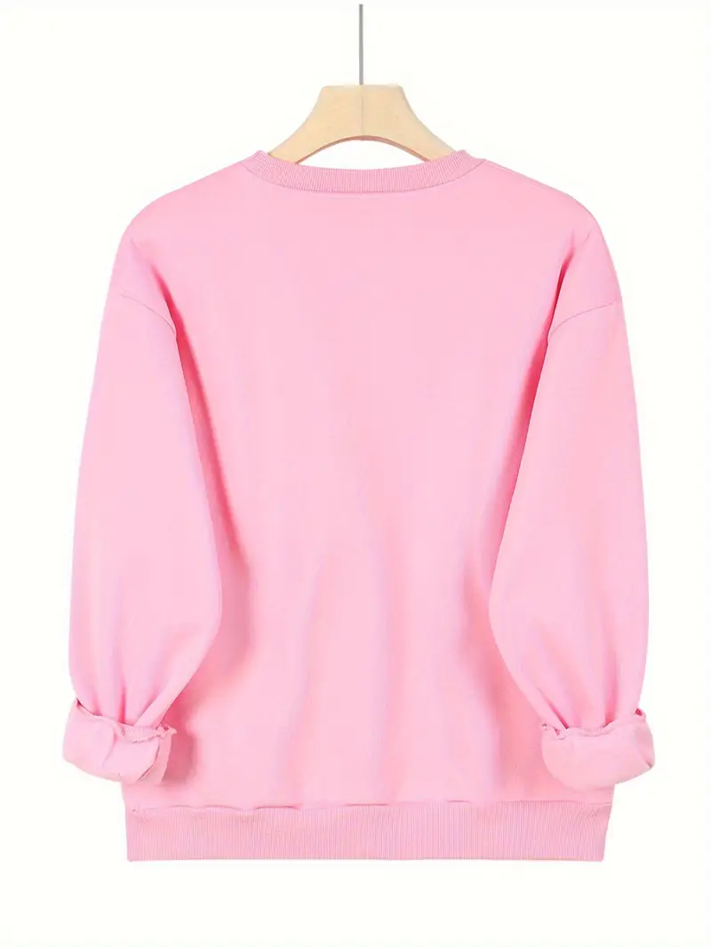Yeni Çizgi Kadın Yüz Baskılı 100% Polyester Sıcak Astarlı Rahat Örgü Kumaş ile, Bahar ve Sonbahar Modası Kadın Sweatshirt