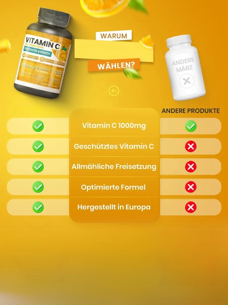 Yüksek Doygunluk 1000Mg C Vitamini 200 Tabletli %100 Vegan Bağışıklık Sistemi, Cilt, Yorgunluk, Kollajen Oluşumu