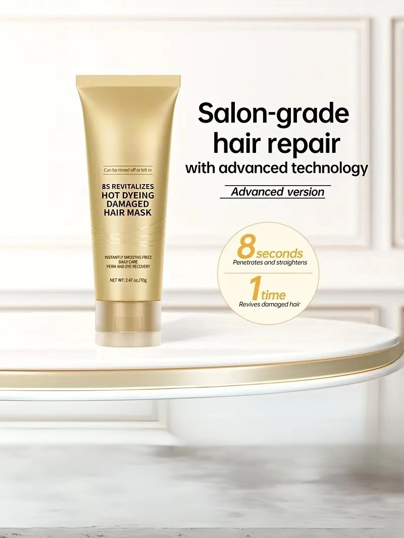 Keratin Kremi ile Düzleştirici ve Yumuşatıcı Kırık Kabarmış Saçlar İçin 8 Saniye Maske