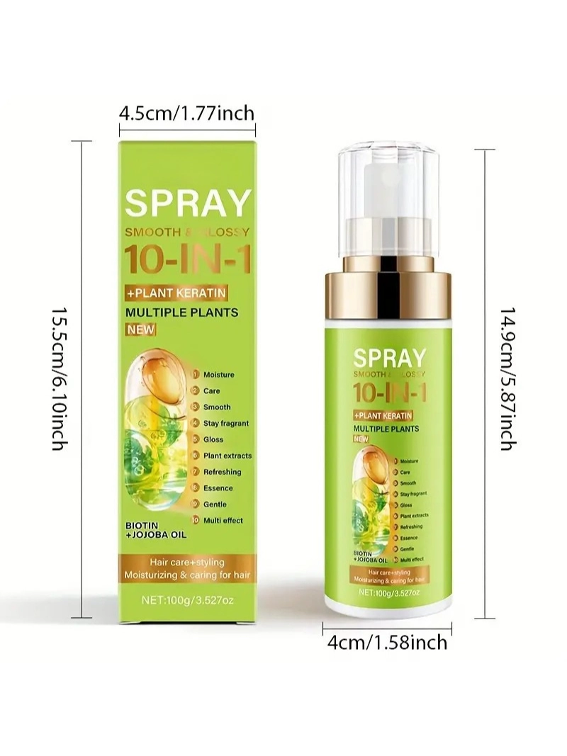 100g Doğal Hacimli Bitki Keratin, Biotin ve Jojoba Yağı ile Kolay Uygulamalı Dökülme Önleyici Saç Bakım Spreyi