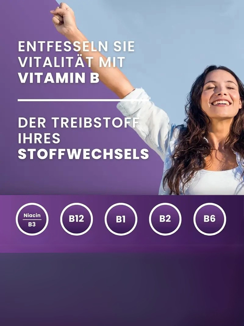 Yüksek Dozda B Vitamini Kompleksi Günde 1 , 180 B Grubu Biotin, Tiamin B1, Riboflavin B2, Niasin, Pantotenik Asit, B6, Folik Asit B12