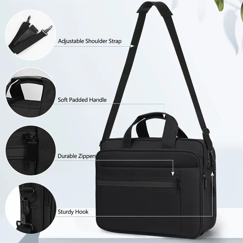 Çoklu Bölmeli Ayarlanabilir Omuz Askısı ve Yan Cep Detaylı Dayanıklı Polyester 15.6 inç Cihazlar İçin Kadın Laptop Çantası
