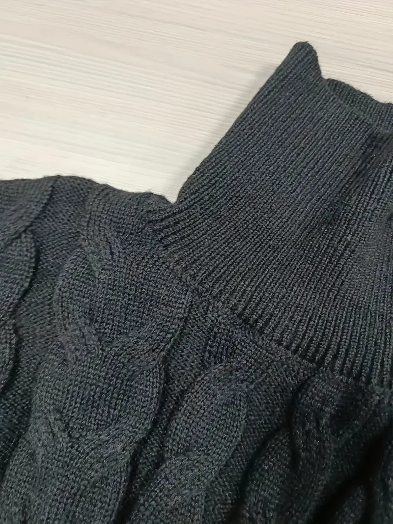Boğazlı Uzun Kollu Kış Modası Siyah Kadın Kazak