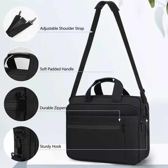 Çoklu Bölmeli Ayarlanabilir Omuz Askısı ve Yan Cep Detaylı Dayanıklı Polyester 15.6 inç Cihazlar İçin Kadın Laptop Çantası