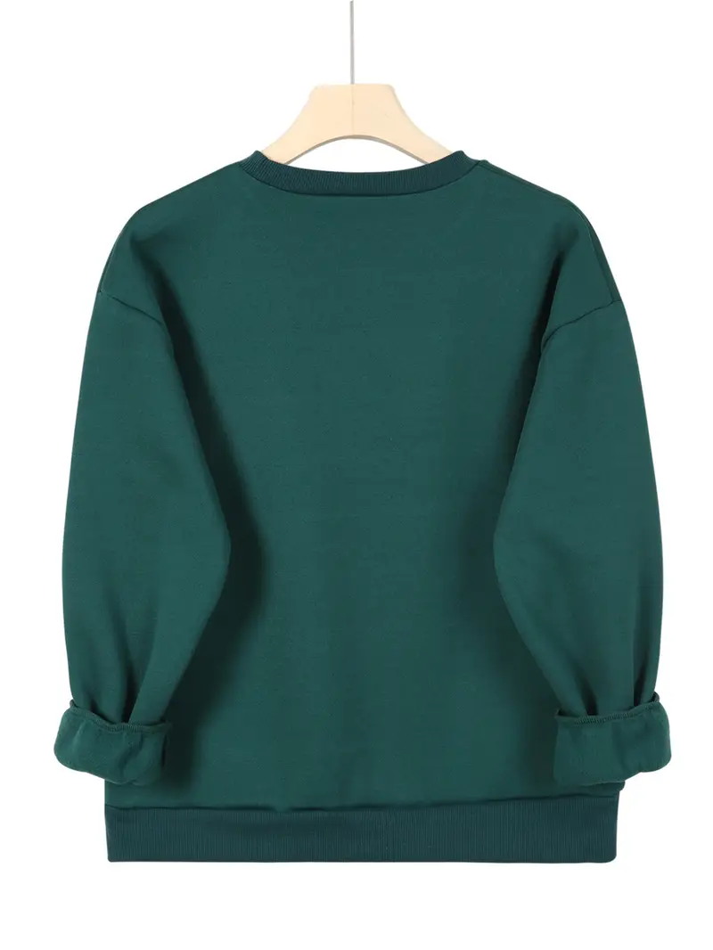 Yeni Çizgi Kadın Yüz Baskılı 100% Polyester Sıcak Astarlı Rahat Örgü Kumaş ile, Bahar ve Sonbahar Modası Kadın Sweatshirt